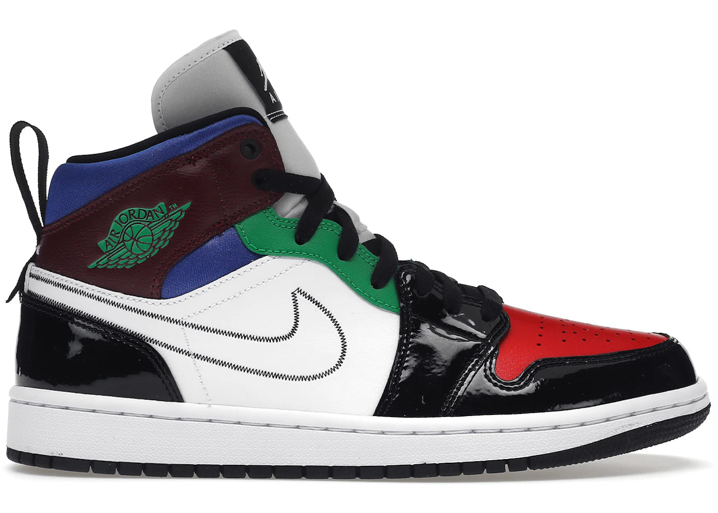 Jordan 1 Mid-SE Black White Multi-Color (Women's)