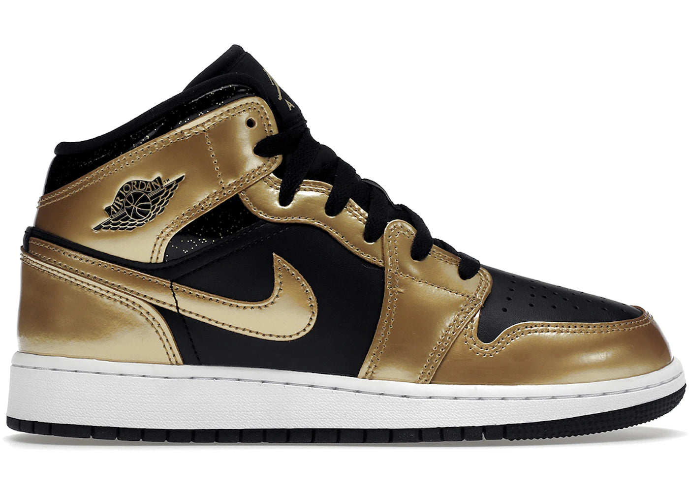 Jordan 1 Mid SE-Metallic Gold Black (GS)