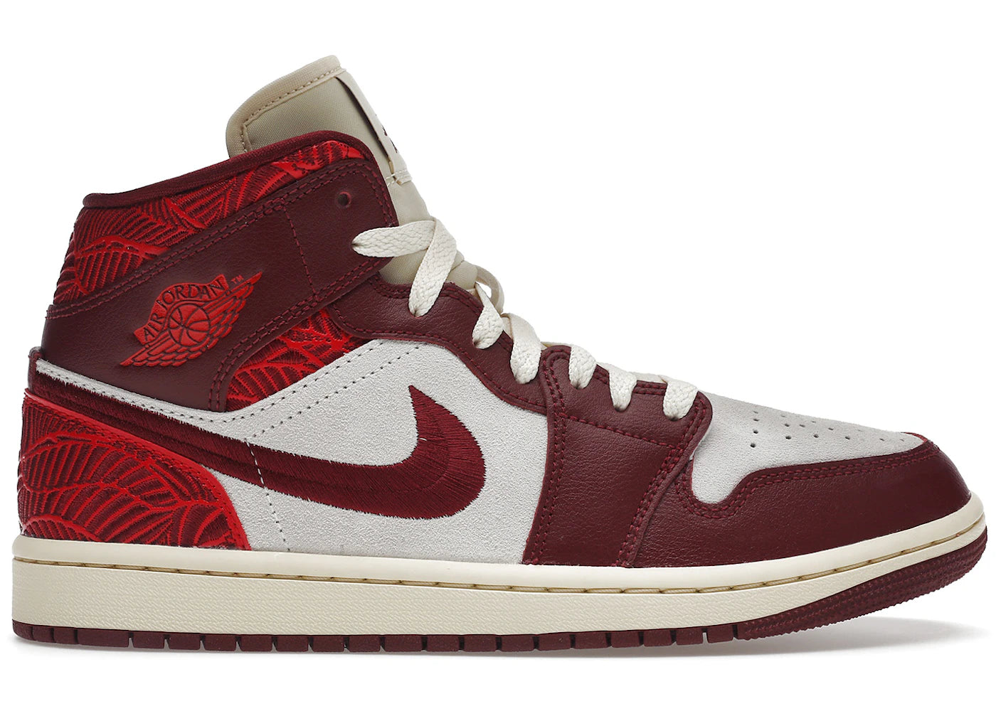 Jordan 1 Mid SE-Tiki Leaf Team Red (Women's)