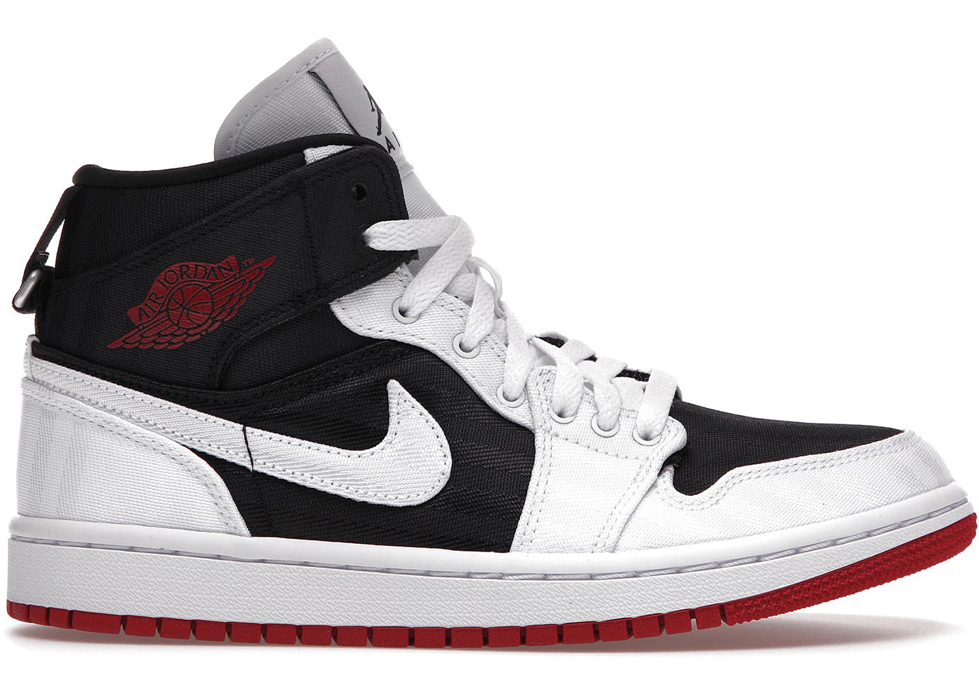 Jordan 1 Mid SE Utility Canvas Blanc Noir Rouge Gym (Femme)