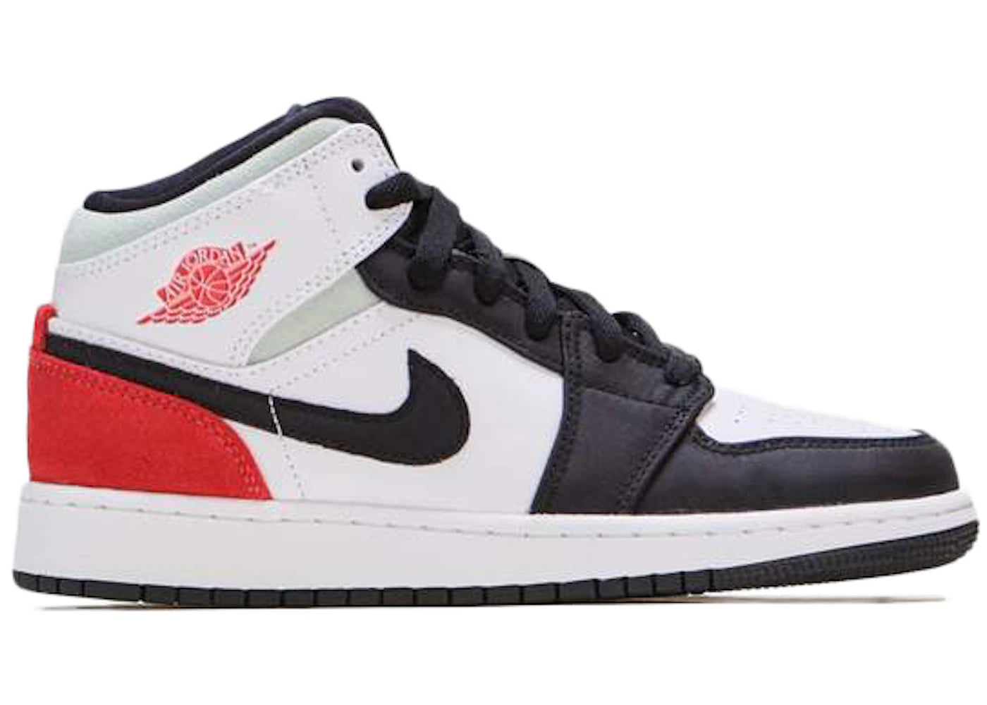 Jordan 1 Mid-SE White Black Red Spruce (GS)