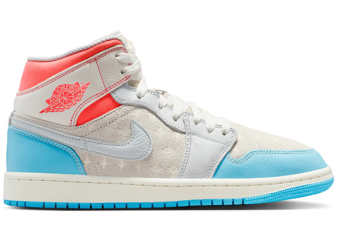 Jordan 1 Mid Sail Hot Lava Blue Chill