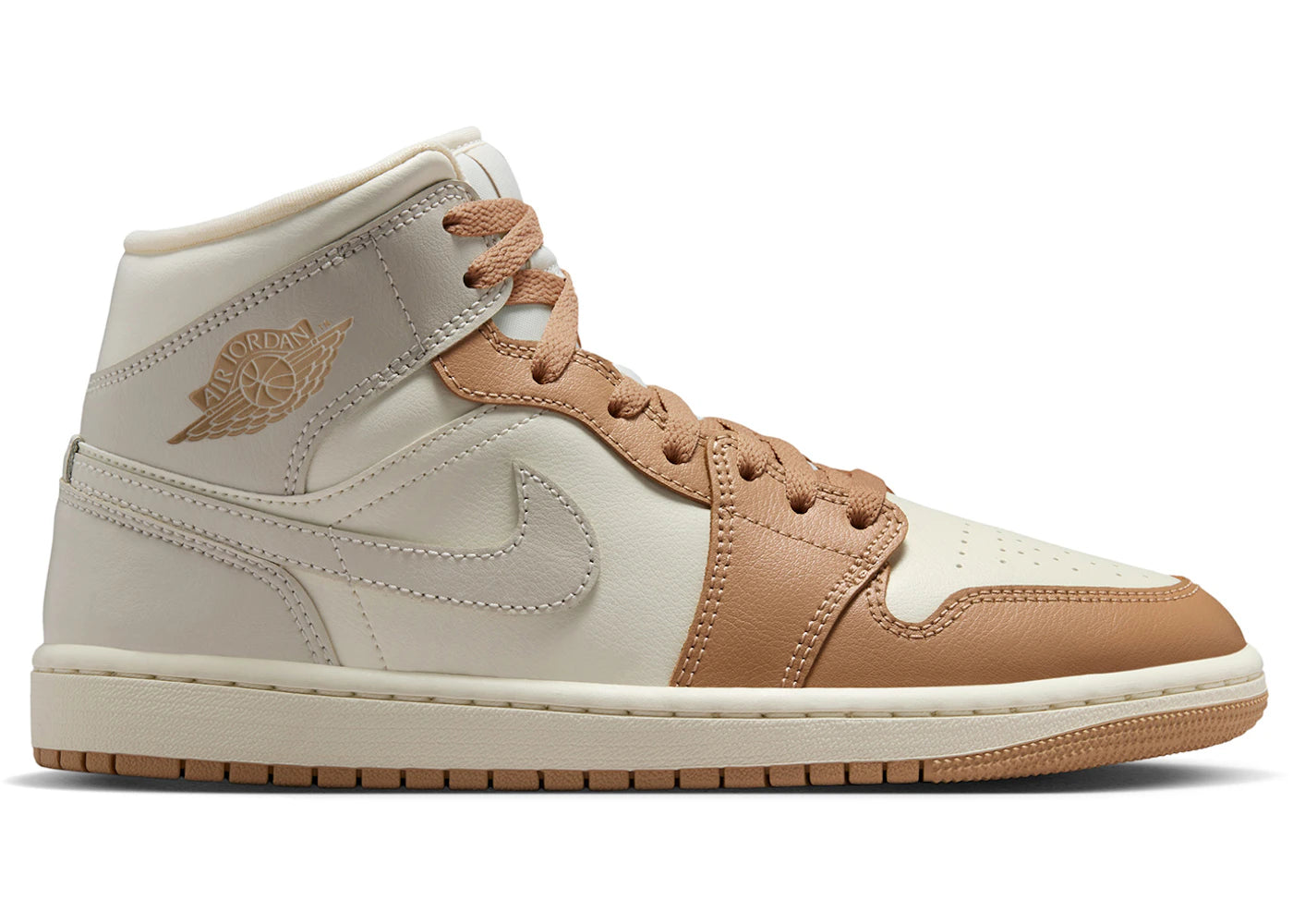 Jordan 1 Mid-Tan Toe (Femme)