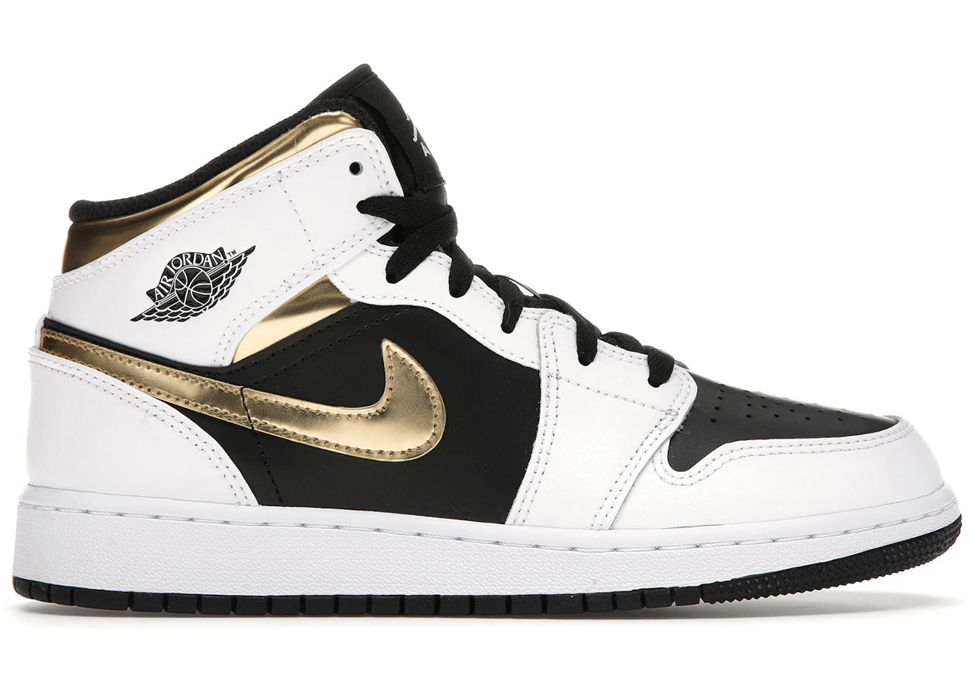 Jordan 1 Mid-White Gold Black (GS)
