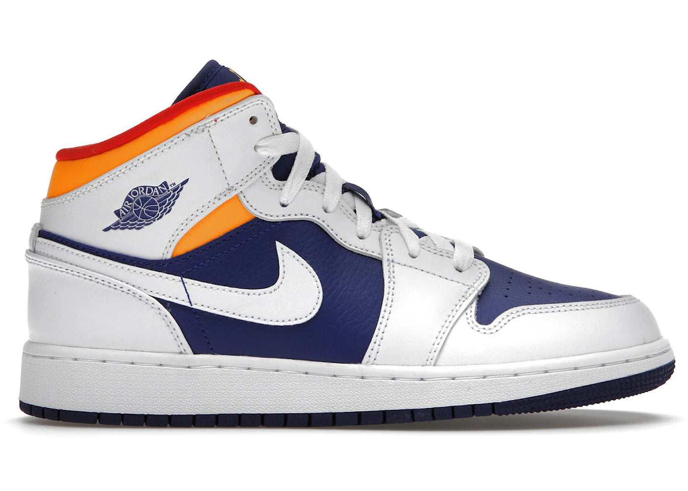 Jordan 1 Mid-White Laser Orange Deep Royal Blue (GS)