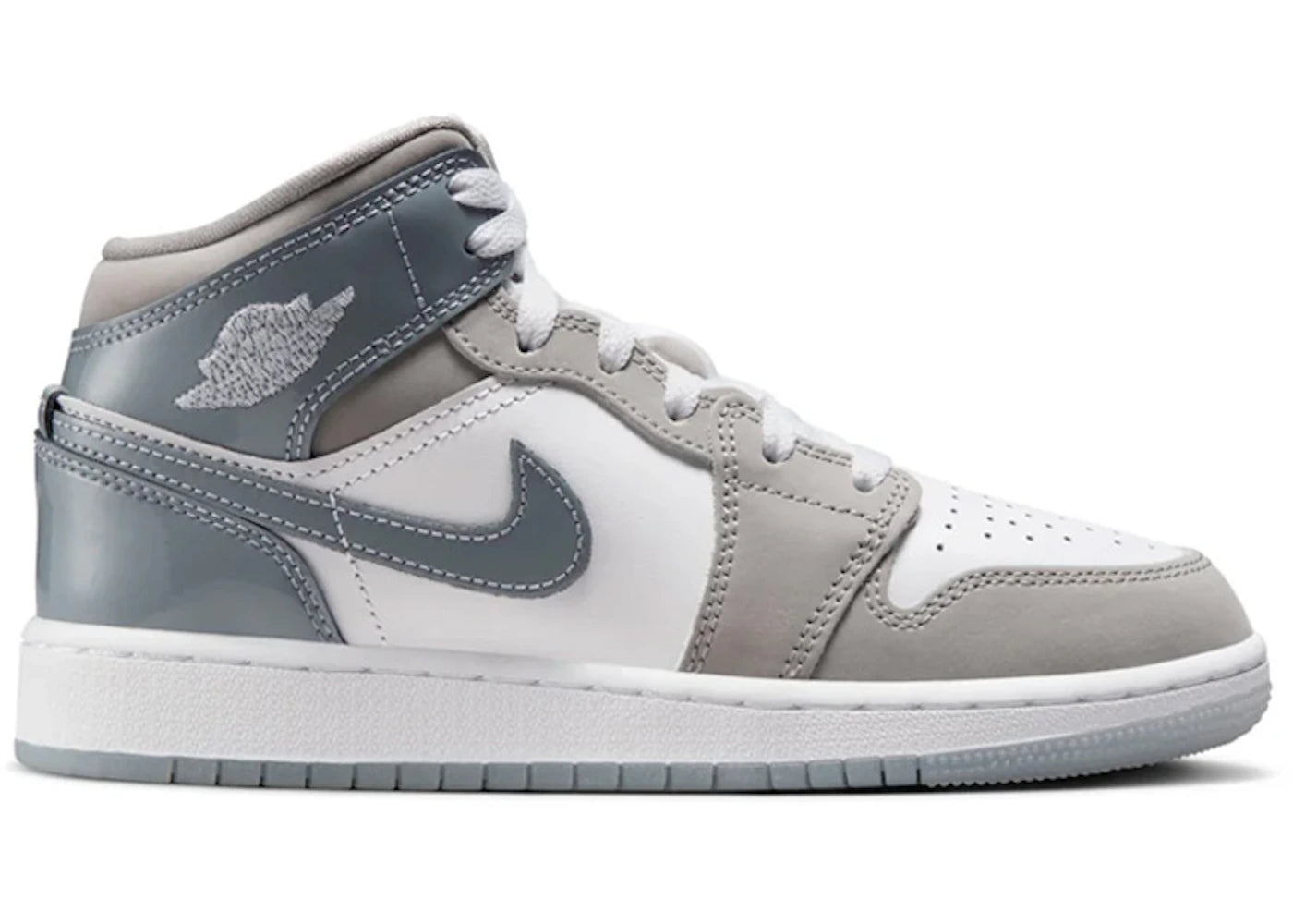 Jordan 1 Mid-White Medium Cool Grey (GS)