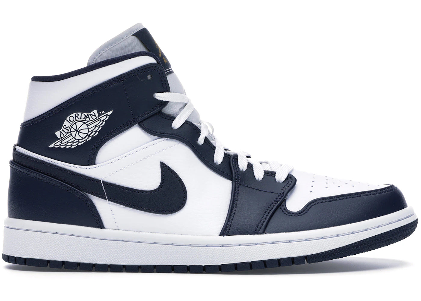 Jordan 1 Mid-White Metallic Gold Obsidian