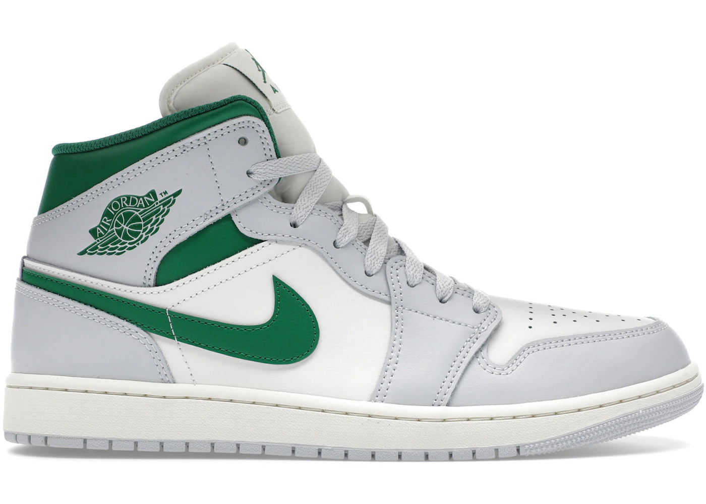 Jordan 1 Mid-White Pure Platinum Pine Green