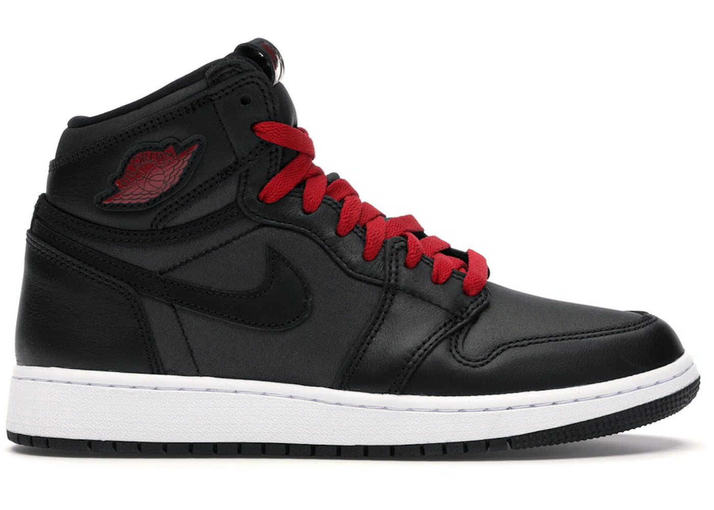 Jordan 1 Retro High-Black Satin Gym Red Black (GS)
