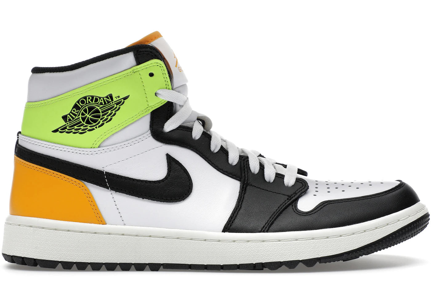 Jordan 1 Retro High Golf-White University Gold Volt Black
