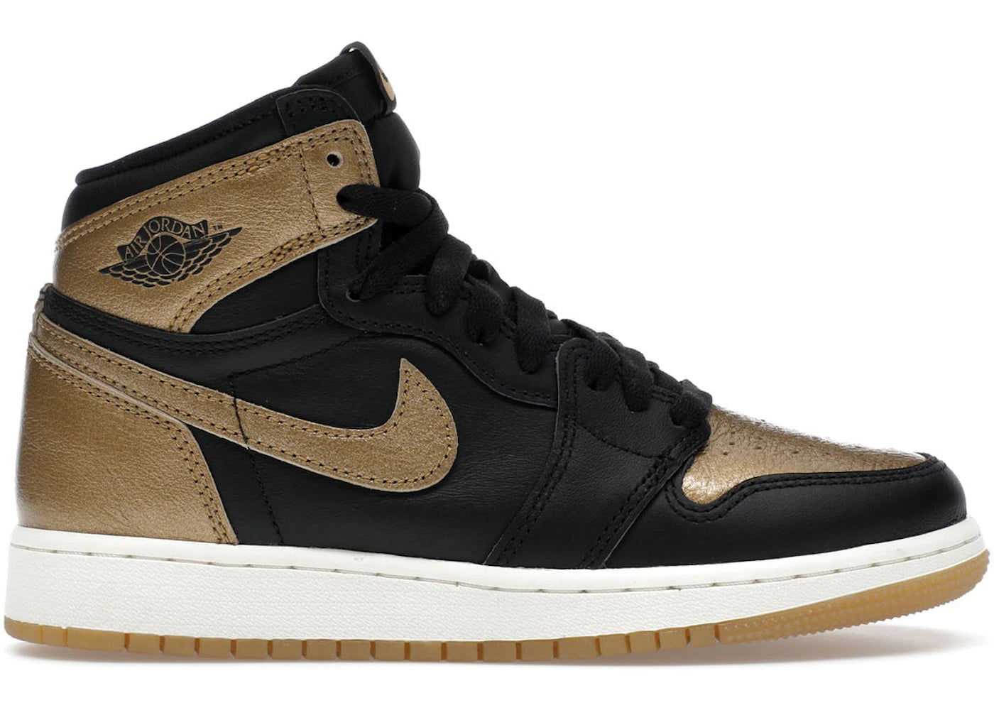 Jordan 1 Retro High OG Noir Or Métallisé (GS)