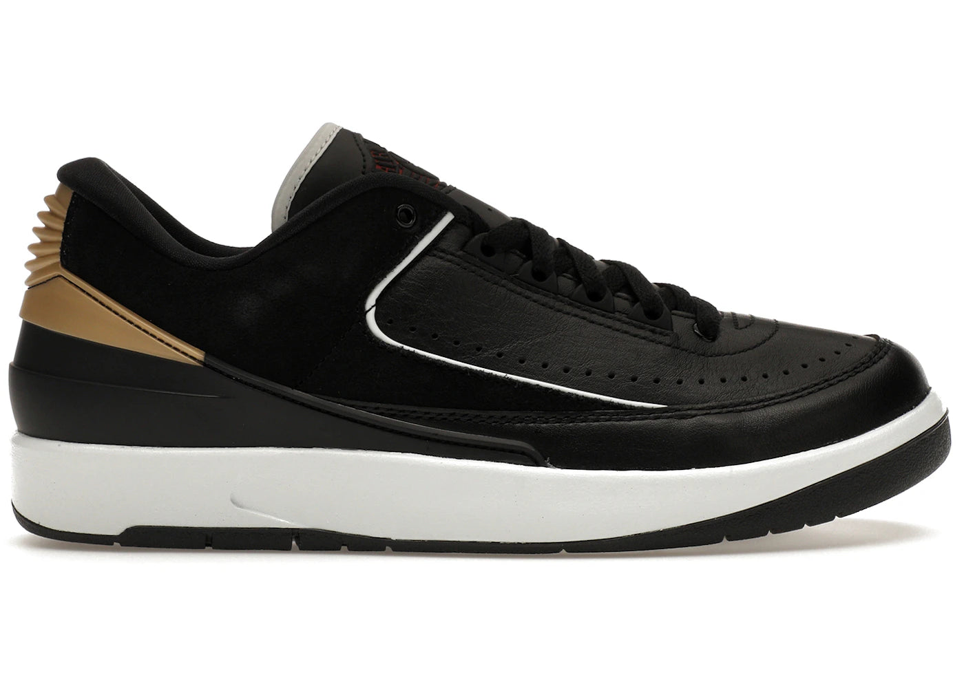Jordan 2 Retro Low-Black Metallic Gold (Women's)