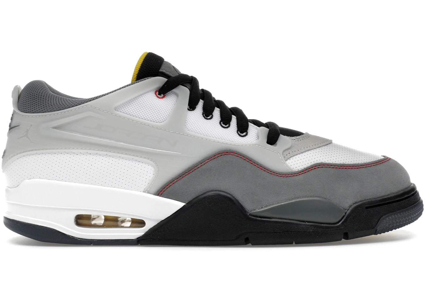 Jordan 4 RM Premium Blanc Noir Gris Fumée Rouge Feu