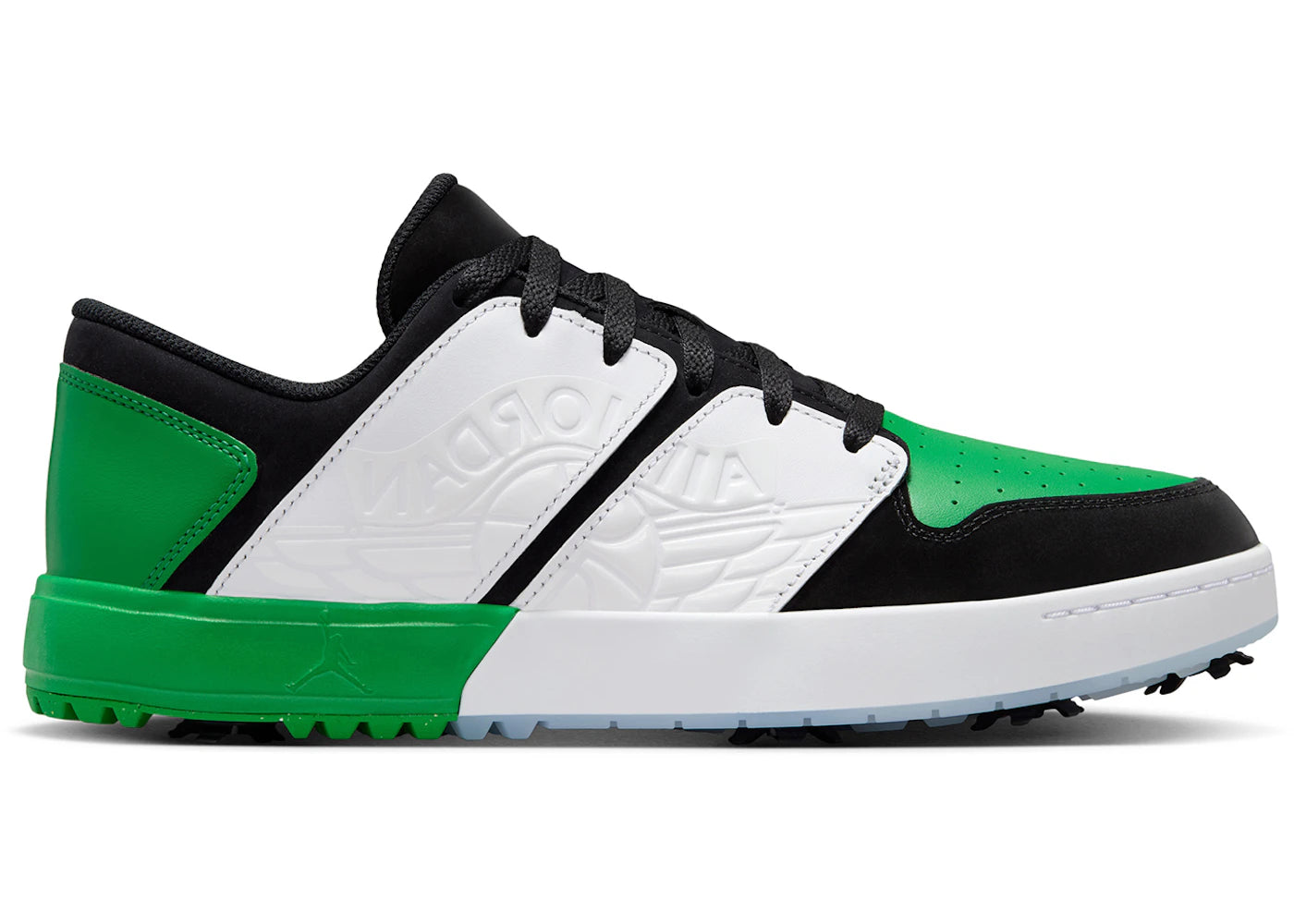 Jordan NU Retro 1 Golf Black White Blue Tint Lucky Green