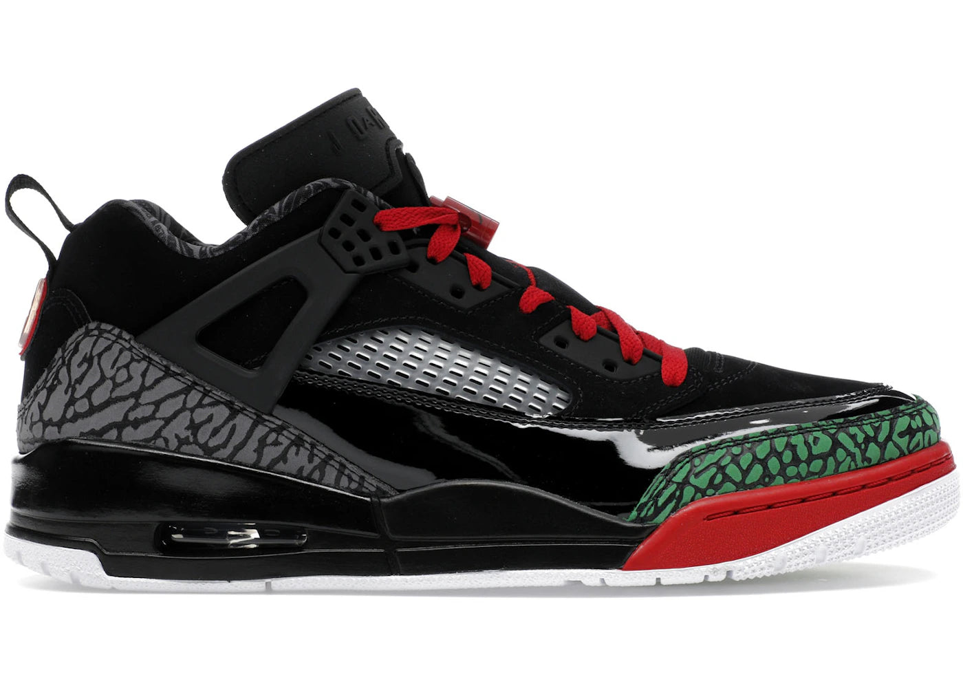 Jordan Spizike Low-Black Classic Green White Varsity Red