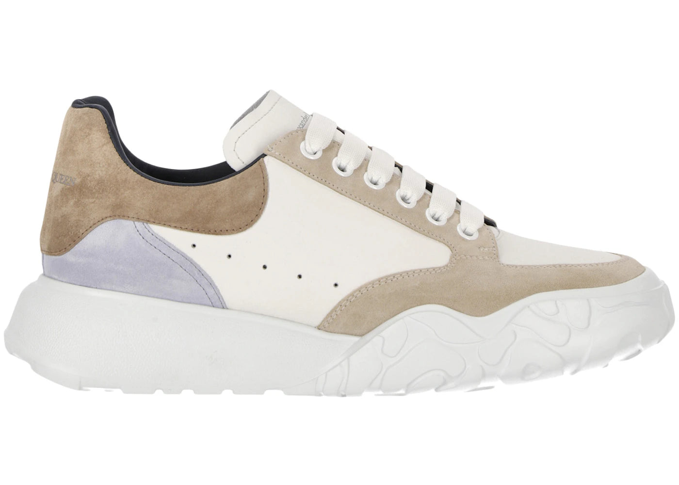 Alexander McQueen Court Trainers-White Beige Lavender
