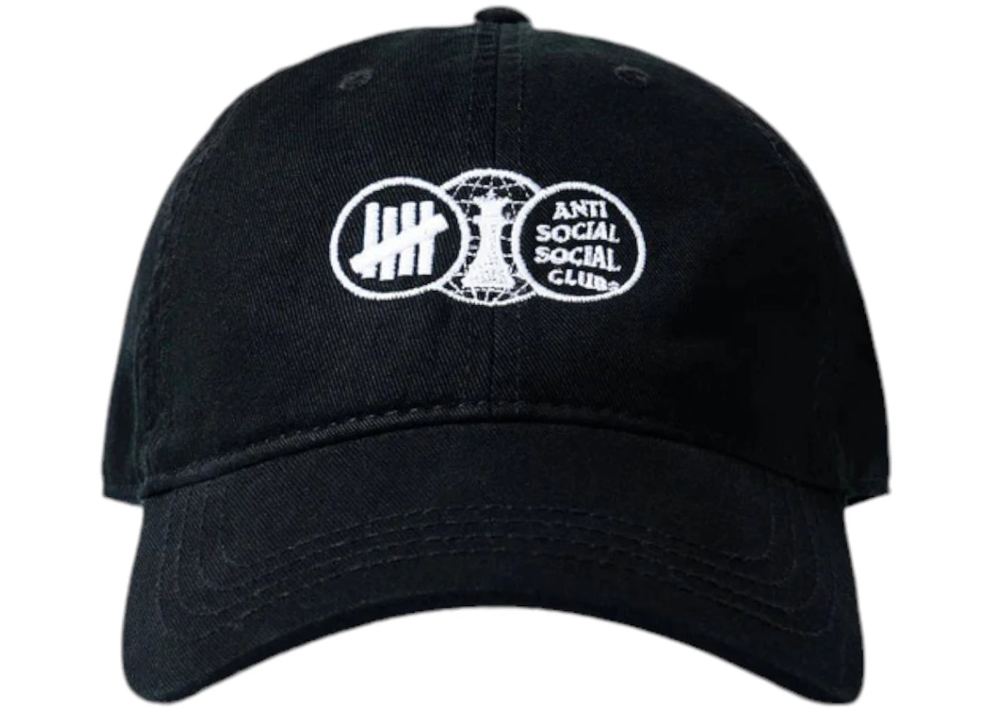Anti Social Social Club x Undefeated Position Dad Hat-Black