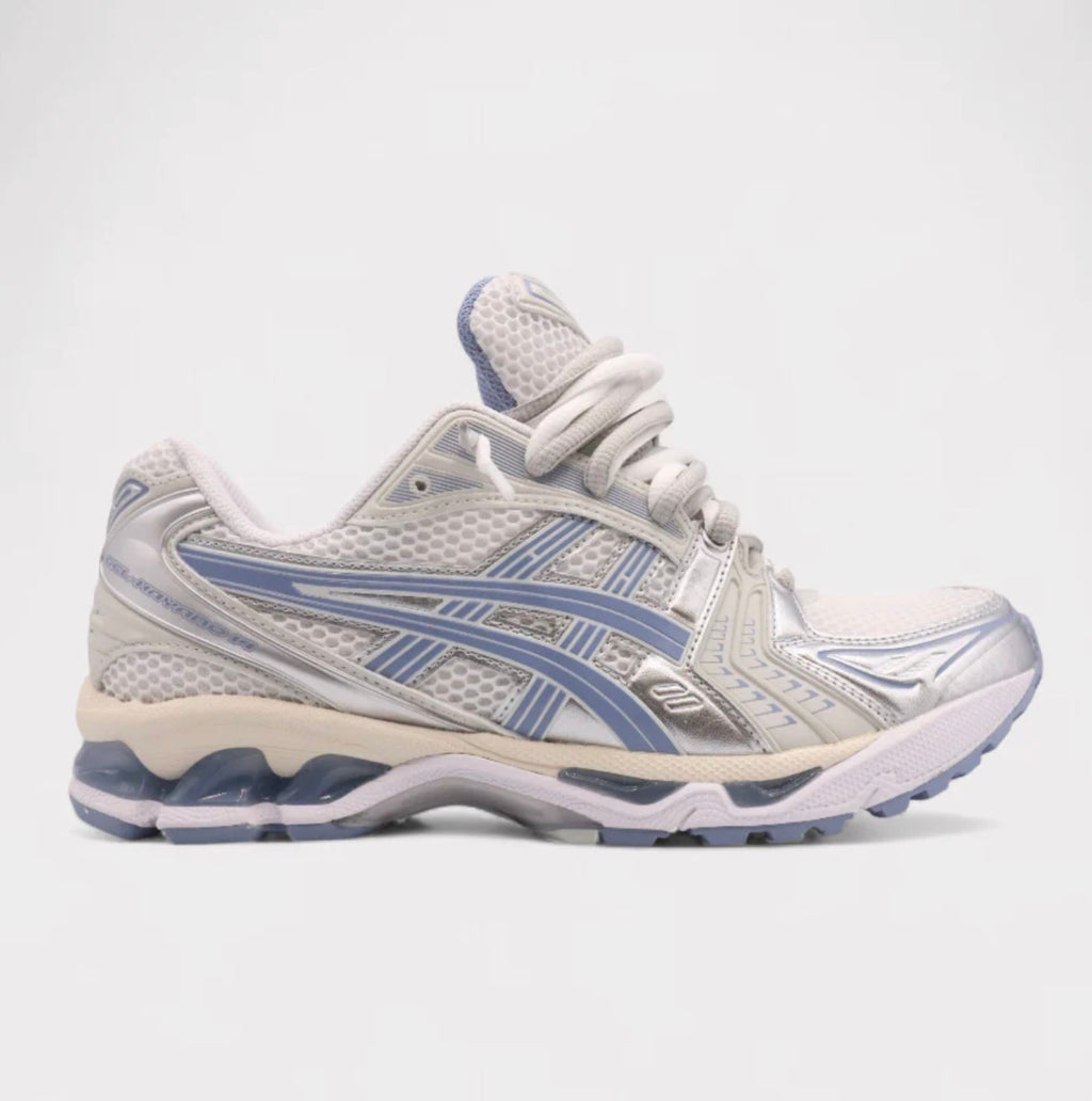 ASICS Gel-Kayano 14-White Light Navy Fjord Double Laces