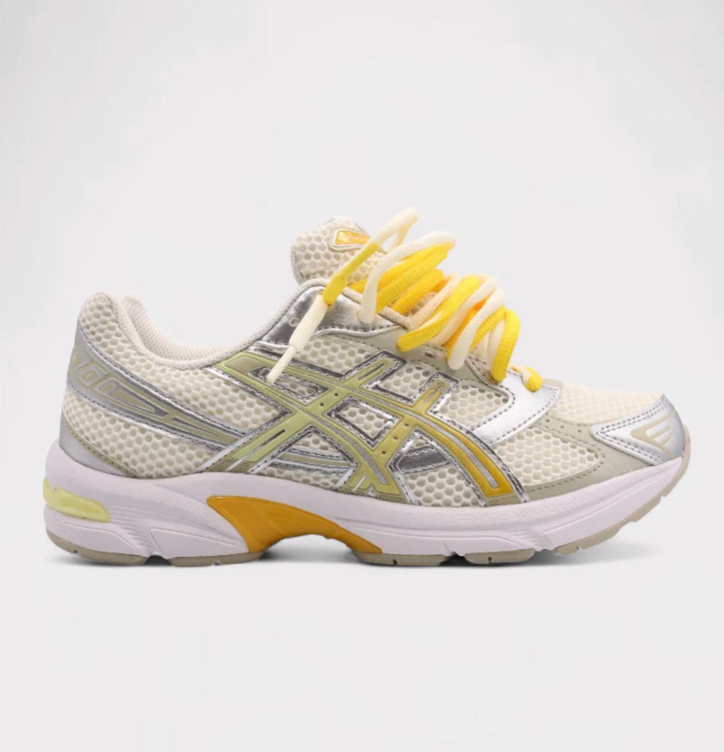 ASICS Gel-1130-Cream Pure Silver Yellow Double Laces