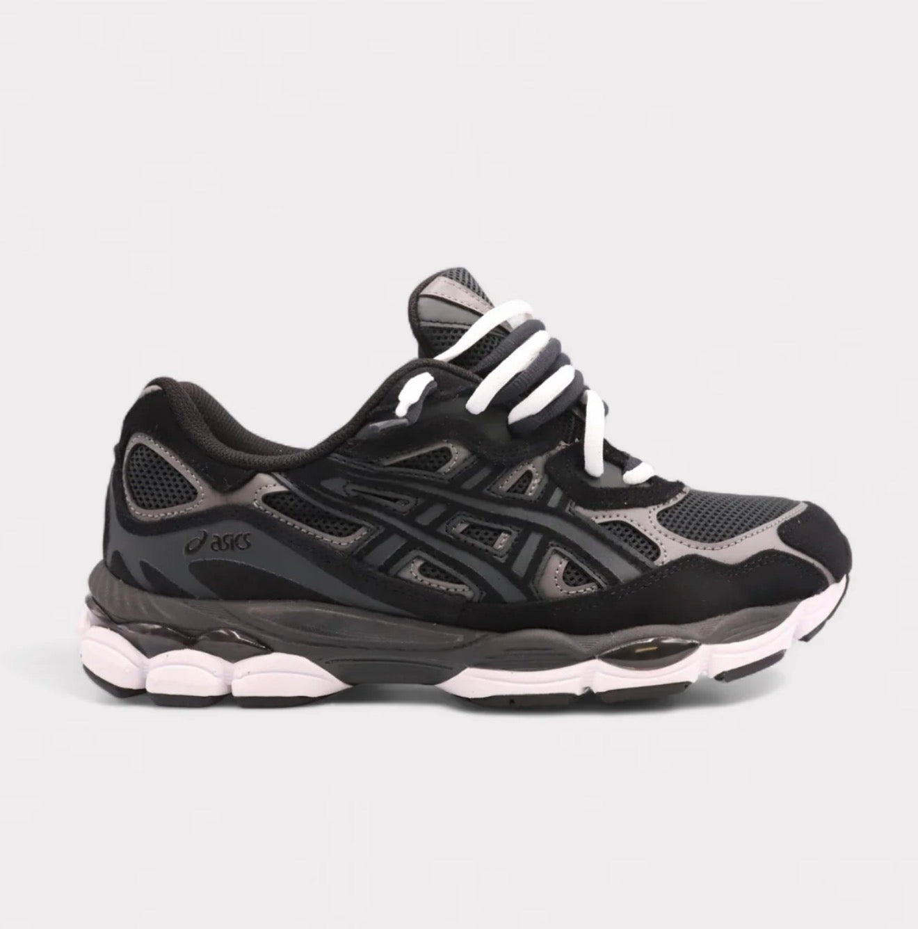 ASICS Gel-NYC-Graphite Grey Black White Double Laces