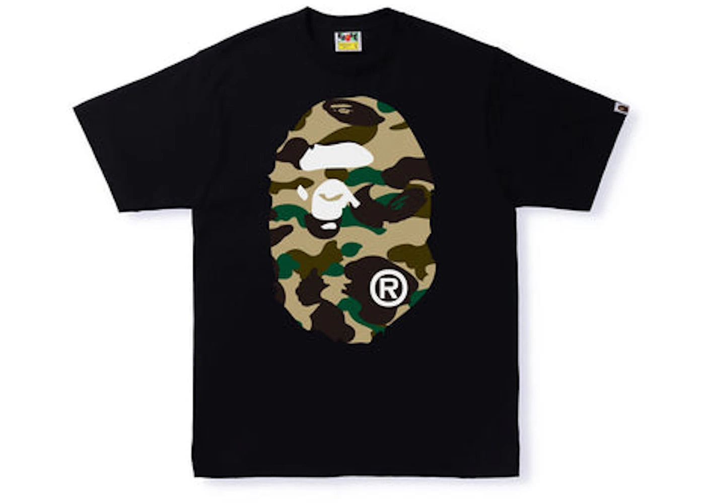 BAPE 1st Camo Big Ape Head Tee-Black Yellow