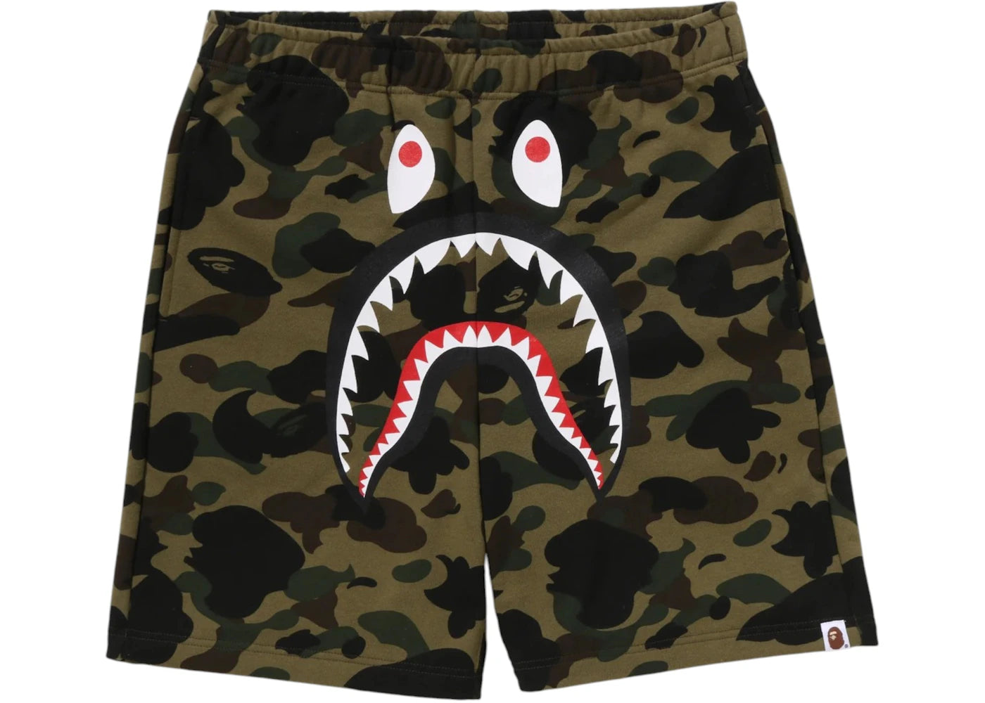 BAPE 1st Camo Shark Regular Fit Sweat Shorts Shorts-Green