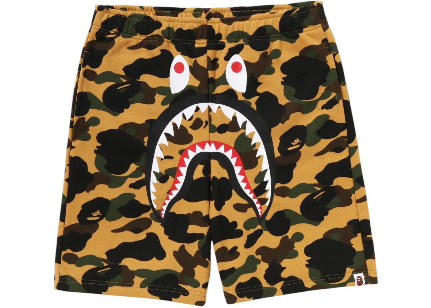Short de survêtement BAPE 1st Camo Shark coupe classique - Jaune