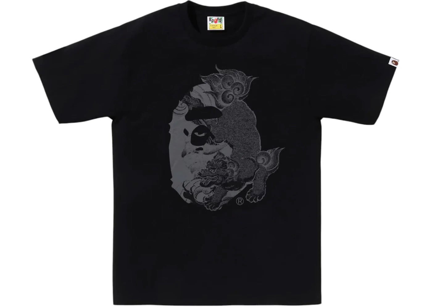 BAPE A Bathing Ape Japanese Tattoo Big Ape Head Tee-Black