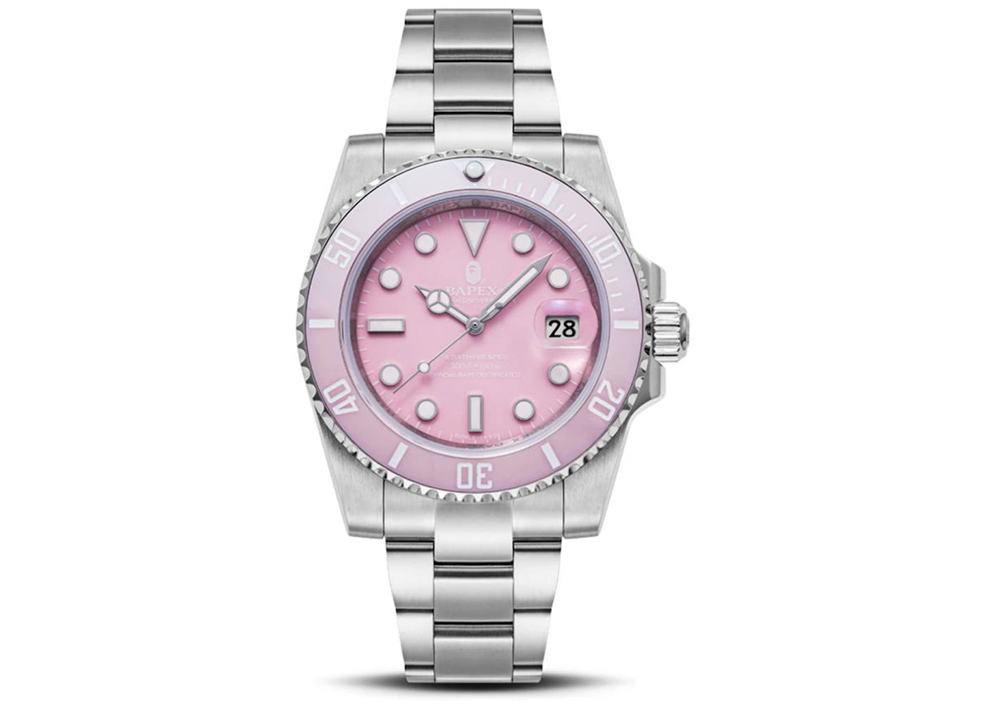 BAPE A Bathing Ape Type 1 Bapex Watch (2022)-Pink Silver
