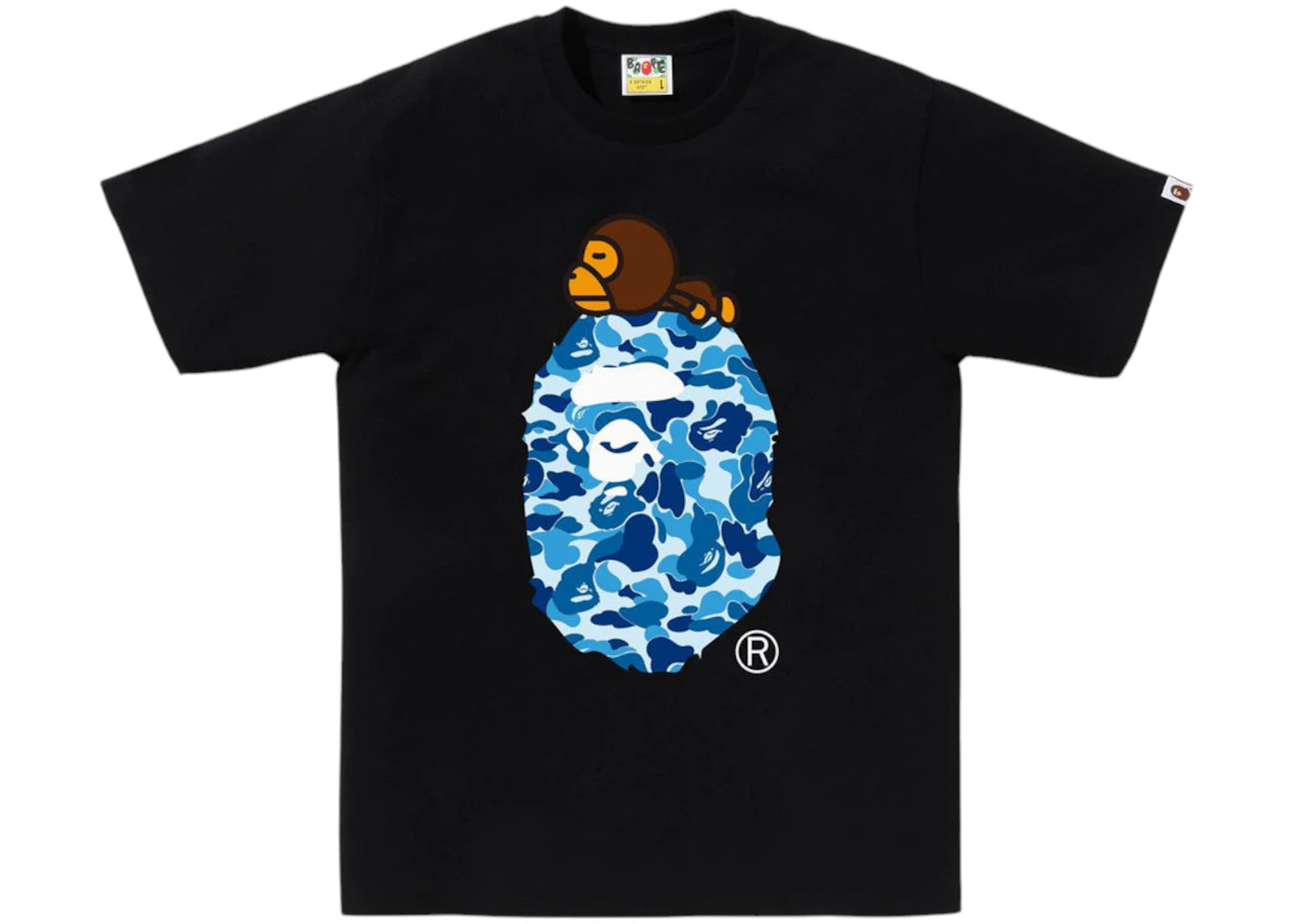 BAPE ABC Camo Milo On Big Ape Tee (SS25)-Black/Blue