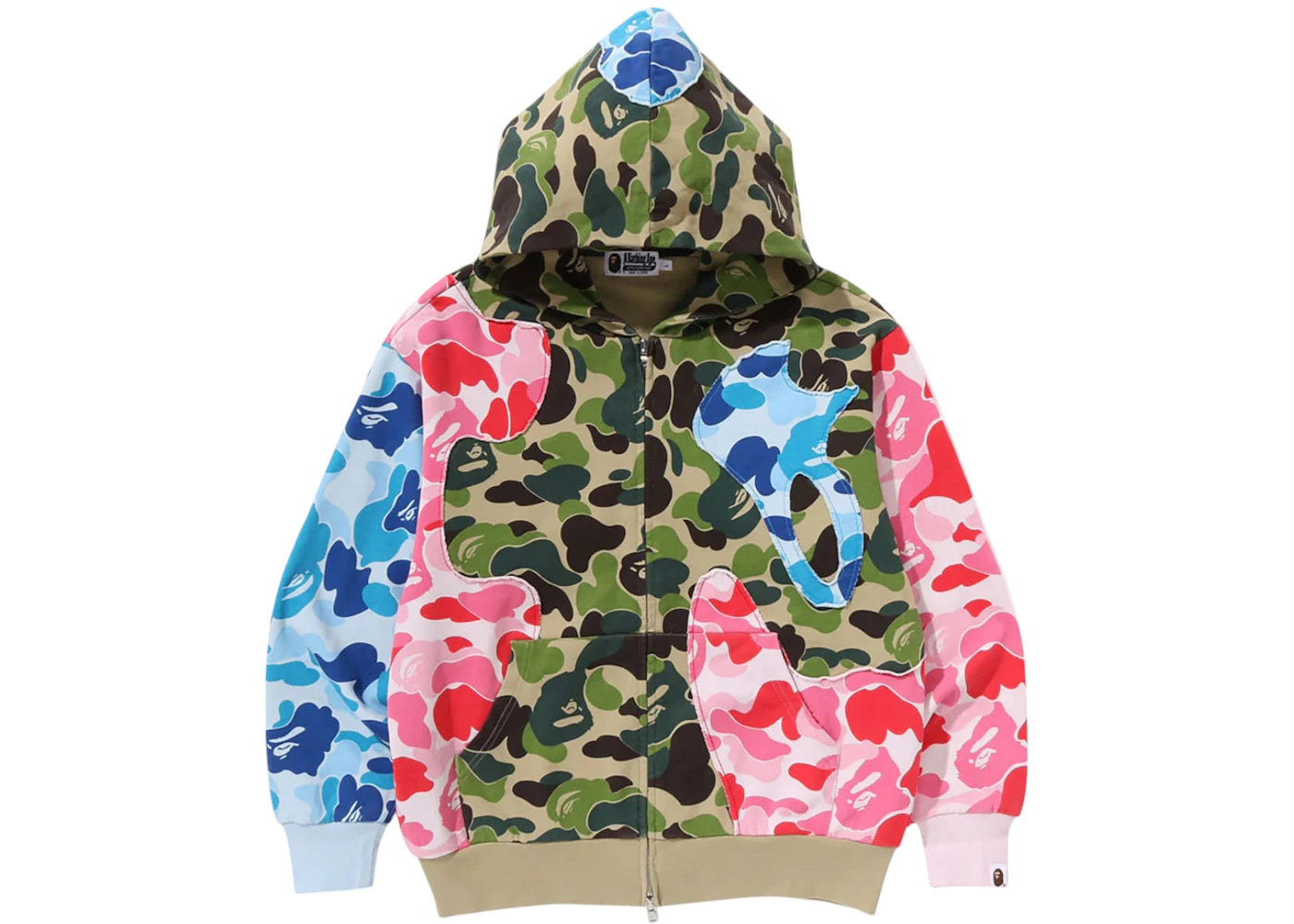 BAPE ABC Camo Patchwork Relaxed Fit Zip Hoodie-Multicolor