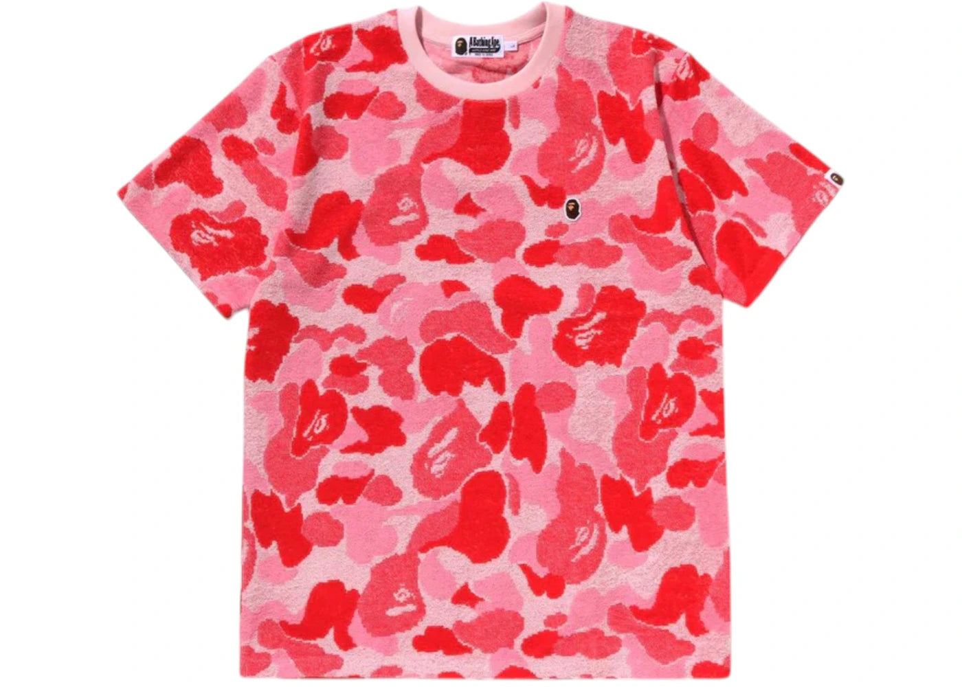 BAPE ABC Camo Pile Jacquard One Point Tee-Pink