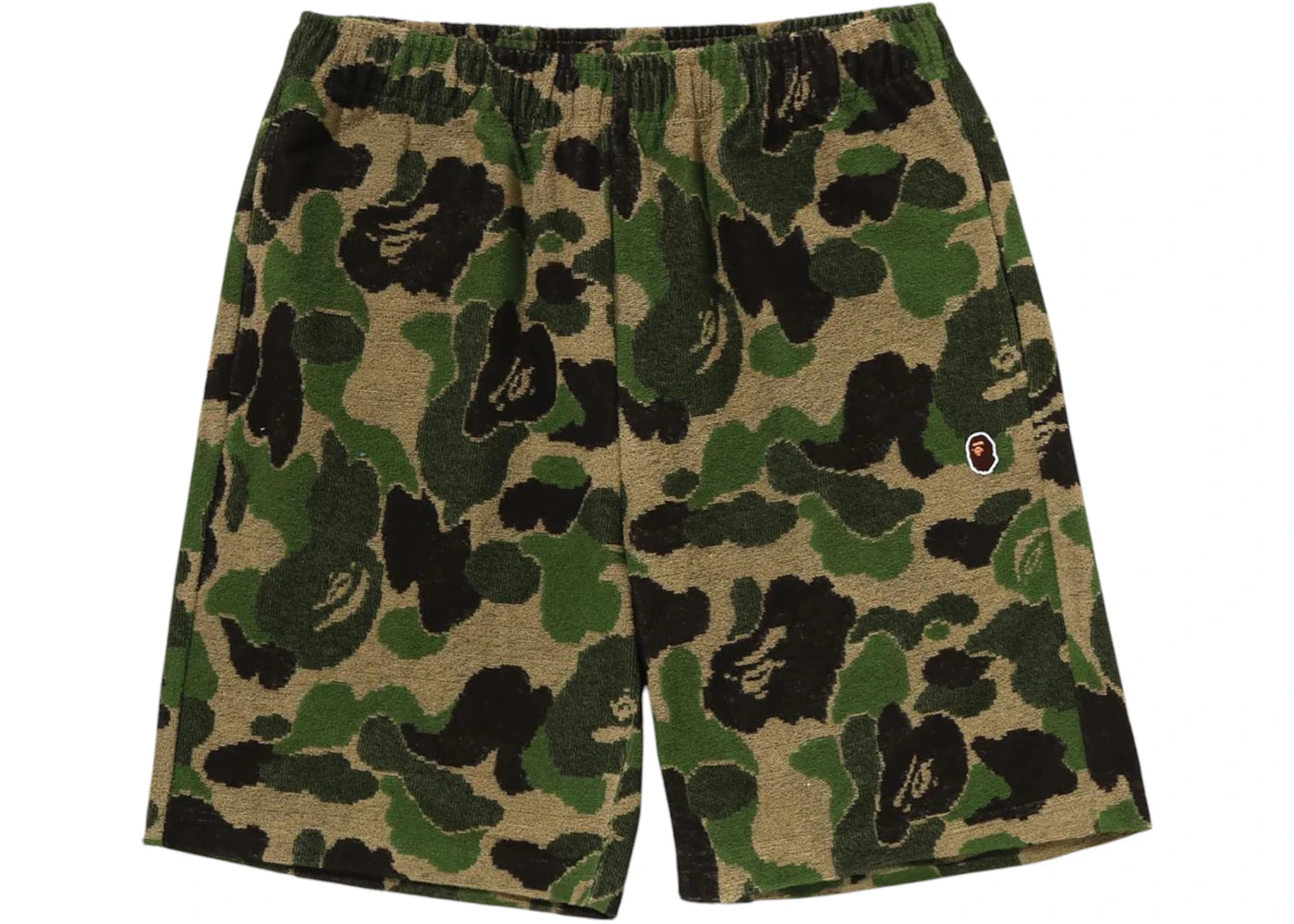 BAPE ABC Camo Pile One Point Sweat Shorts-Green