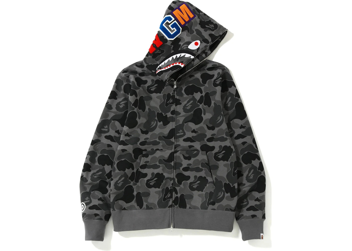 Sweat à capuche zippé BAPE ABC Camo Shark - Noir