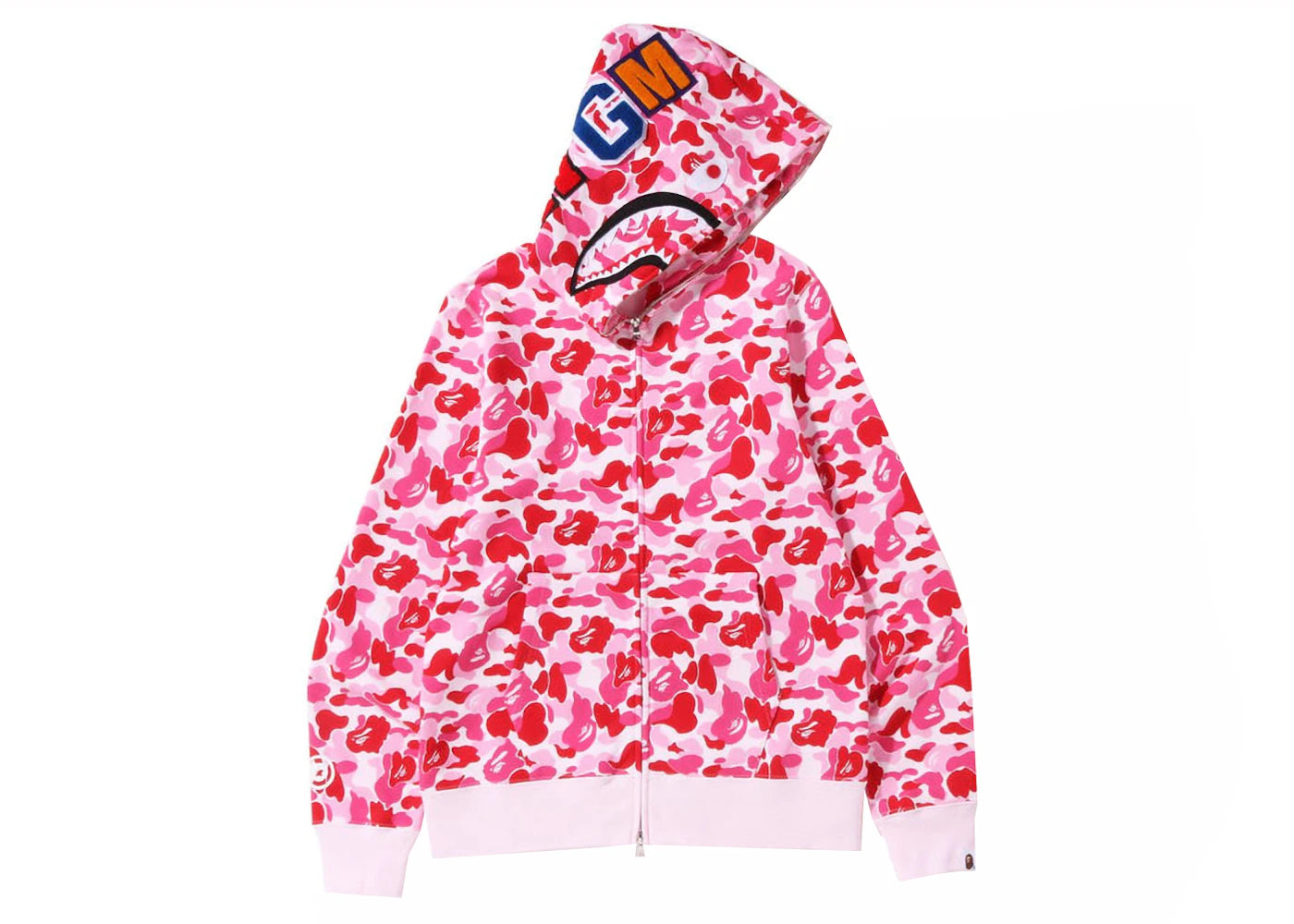 Sweat à capuche zippé BAPE ABC Camo Shark - Rose