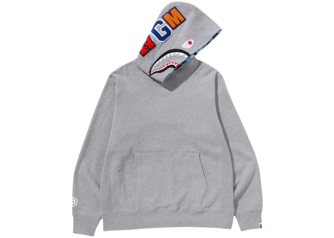 BAPE ABC Camo Shark Pullover Hoodie (SS25)-Gray