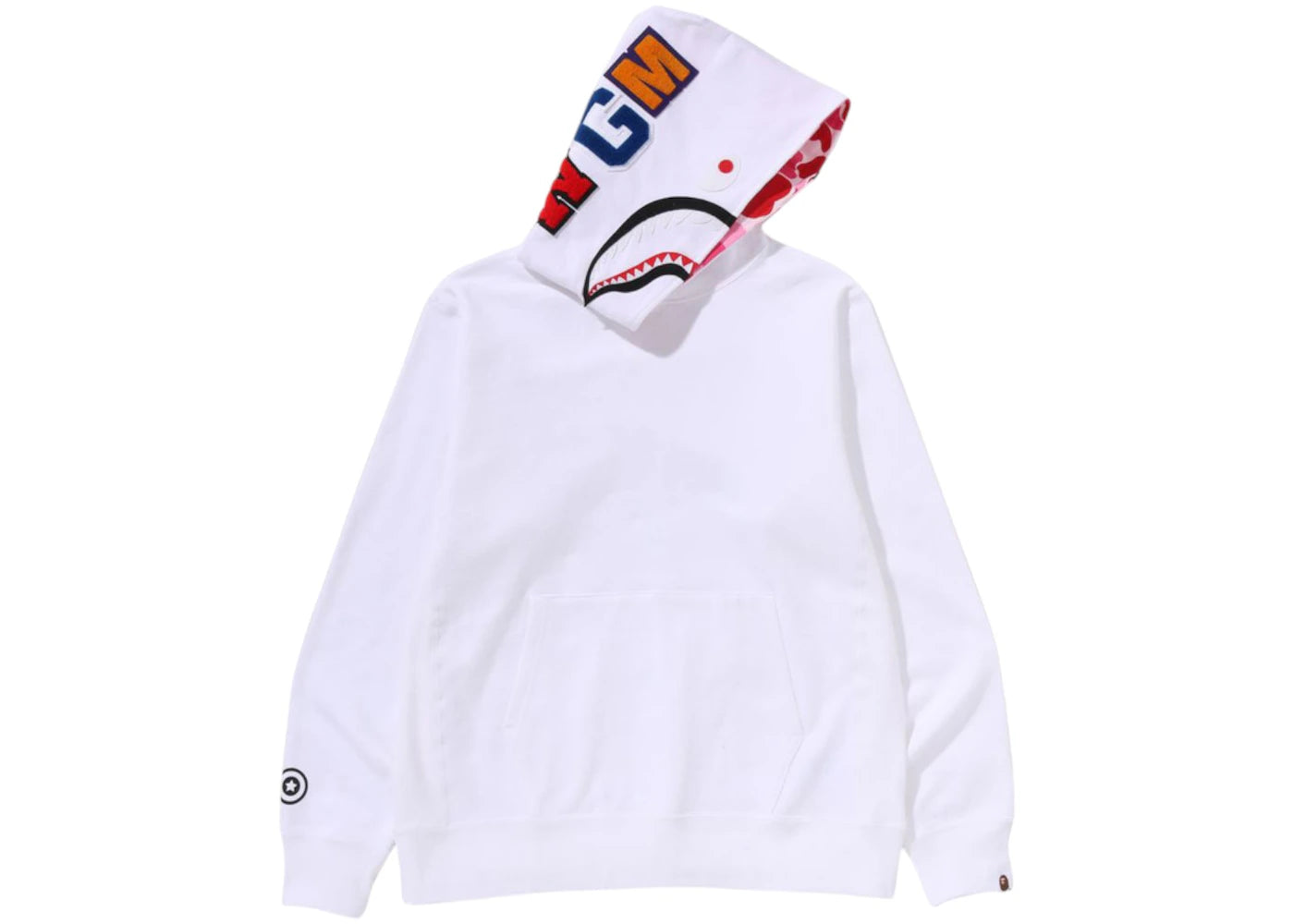 BAPE ABC Camo Shark Pullover Hoodie (SS25)-White