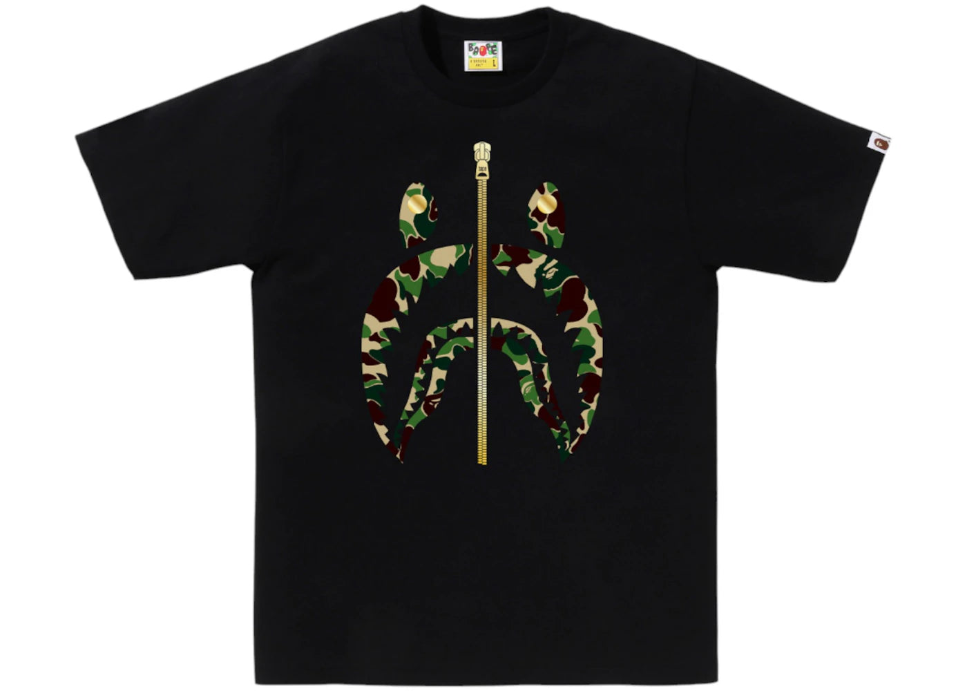 BAPE ABC Camo Shark Tee (SS25)-Black/Green