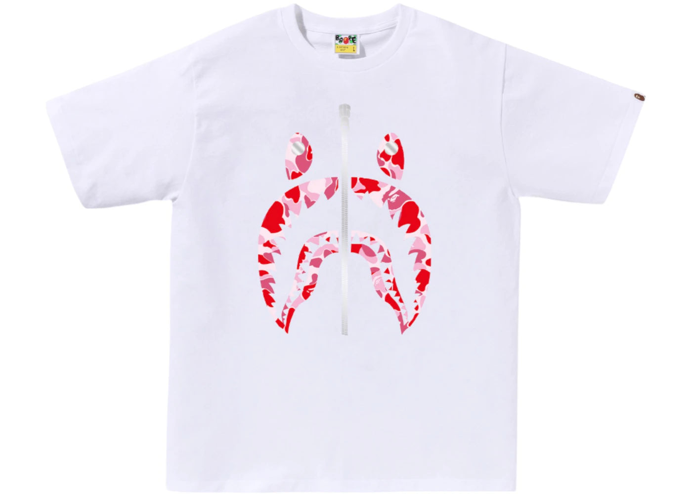 BAPE ABC Camo Shark Tee (SS25)-White/Pink
