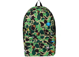 BAPE ABC Milo All Friends Large Backpack Green - main view