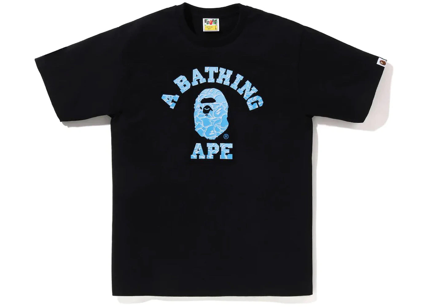 BAPE ABC Sea Surface Camo College Tee-Black