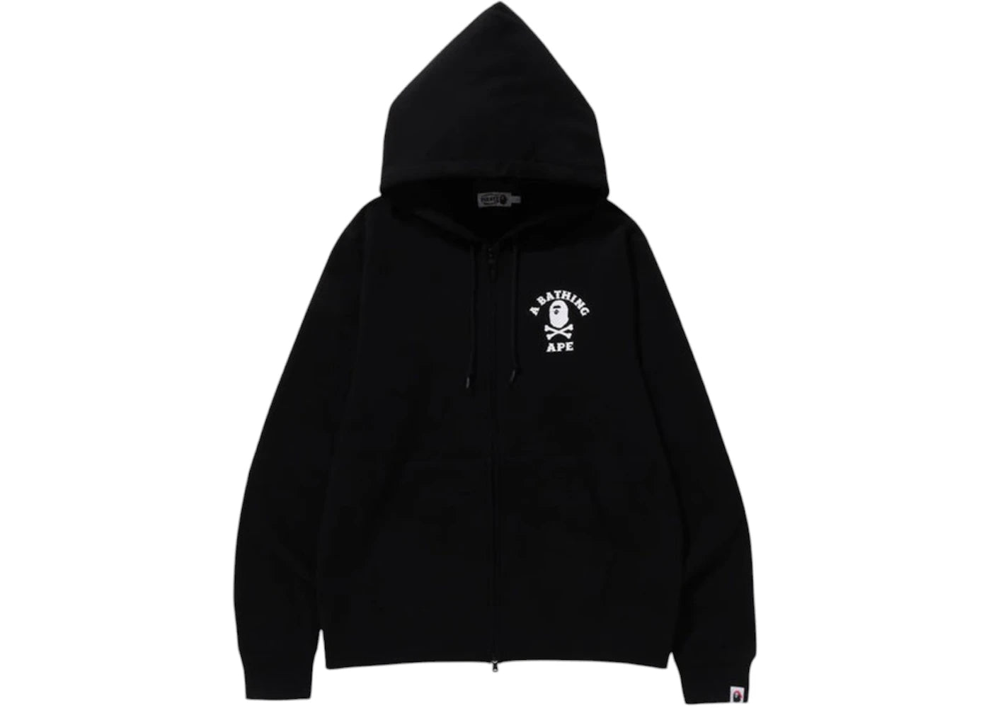 Sweat à capuche zippé BAPE Ape Crossbone College - Noir