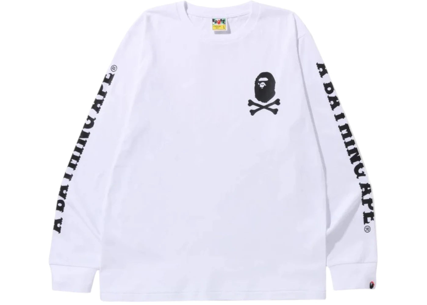 T-shirt manches longues BAPE Ape Crossbone blanc