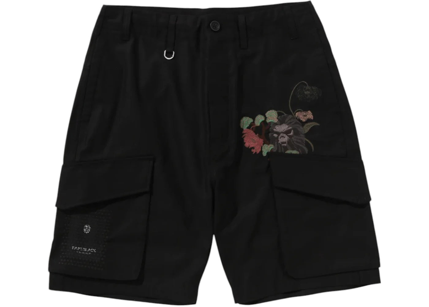 BAPE Black Cross Stitched Army Shorts-Black