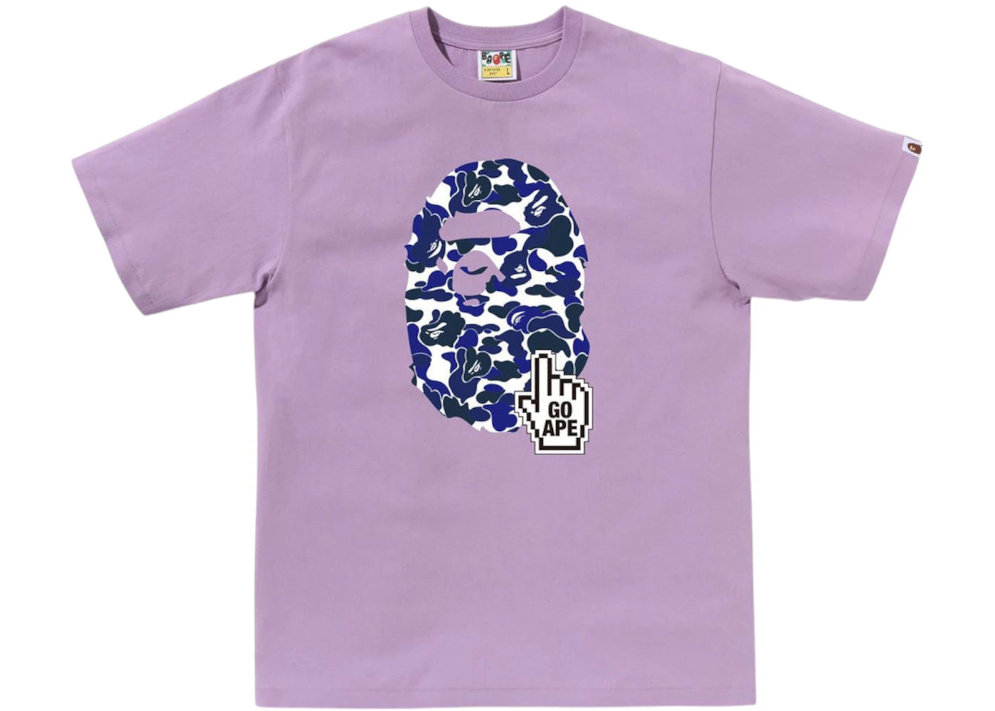 BAPE Camo Go Ape Pointer Big Ape Head Tee-Purple