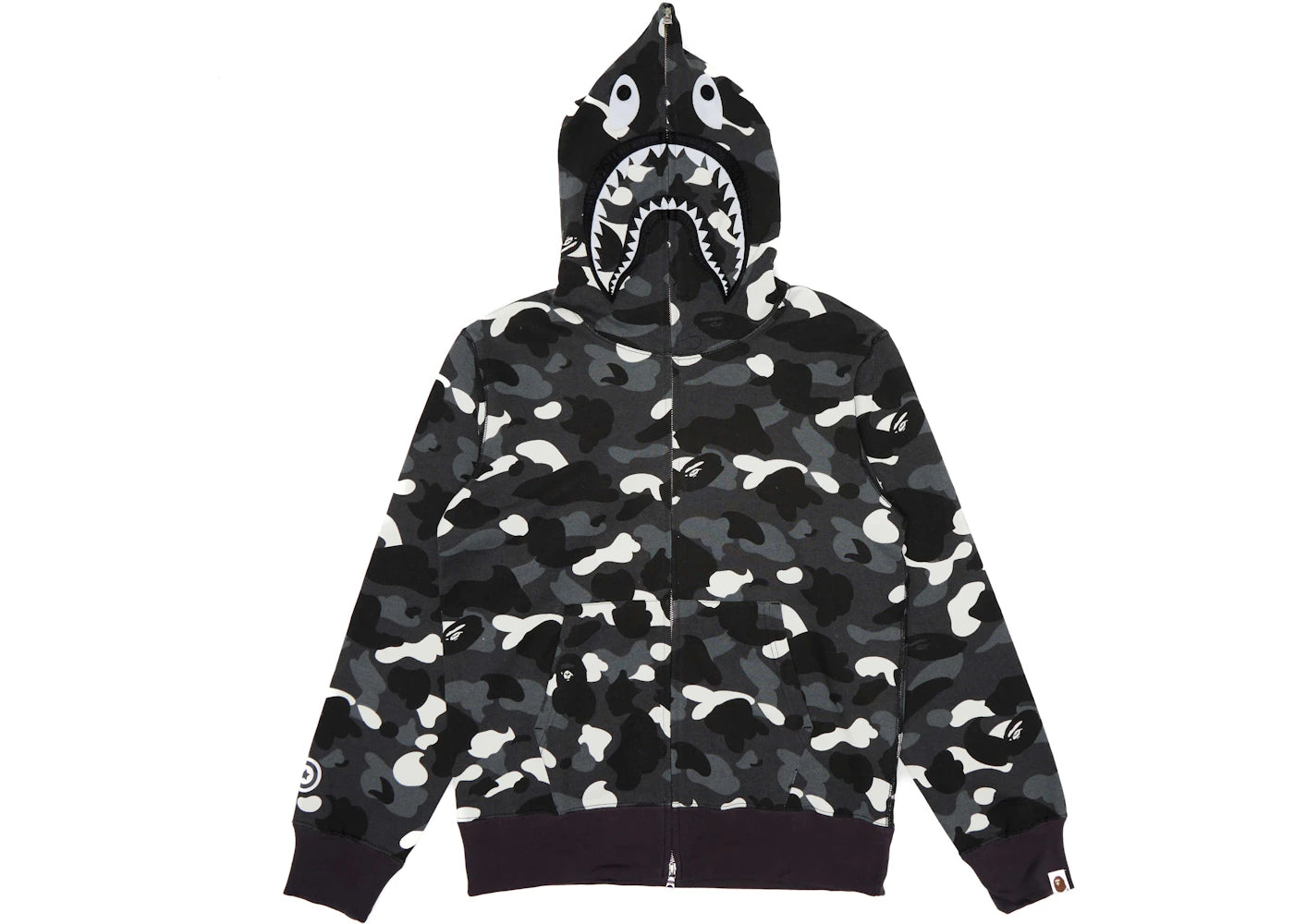BAPE City Camo Shark Full Zip Hoodie  Black
