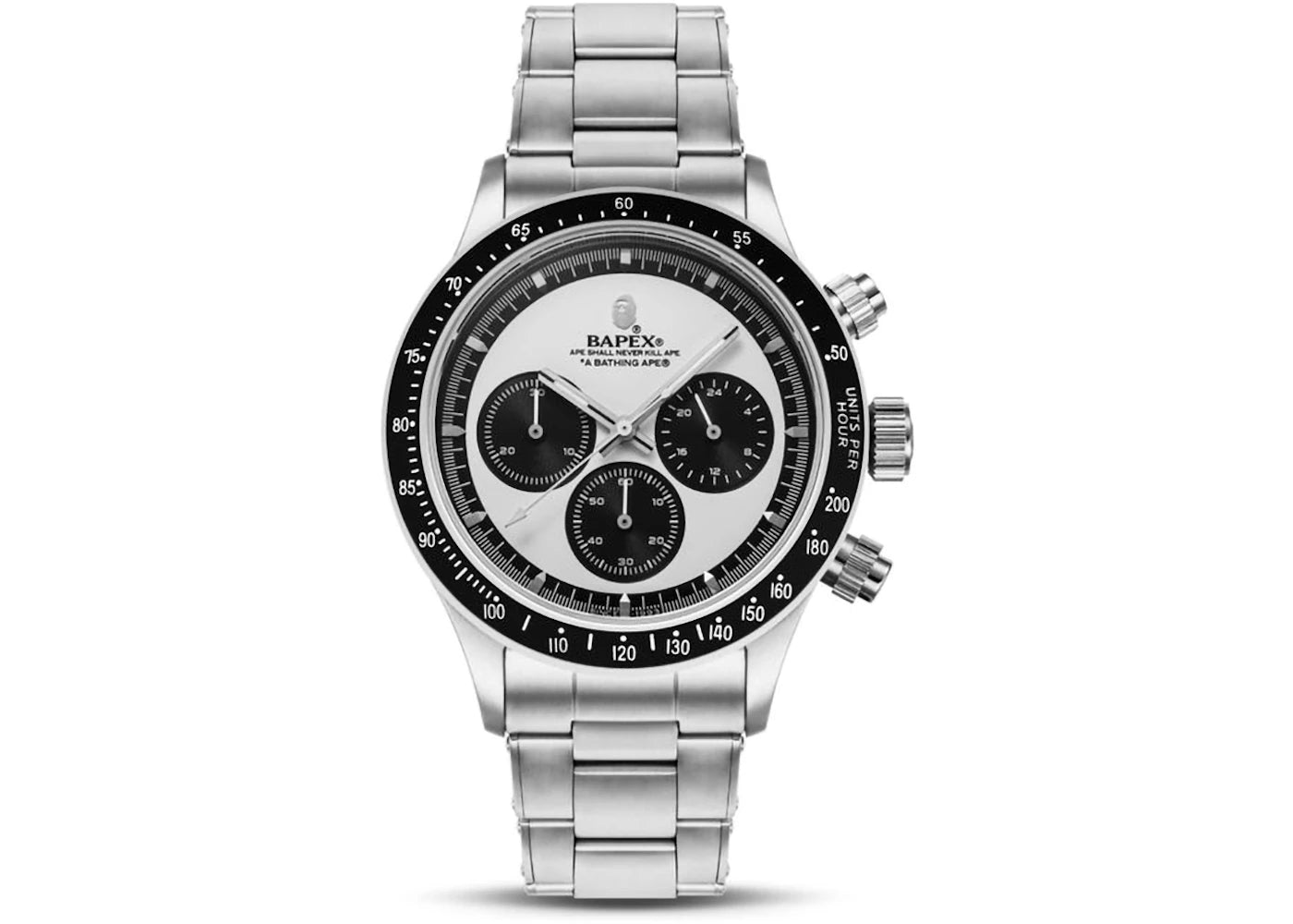 BAPE Classic Type 4 Bapex Watch-Silver White