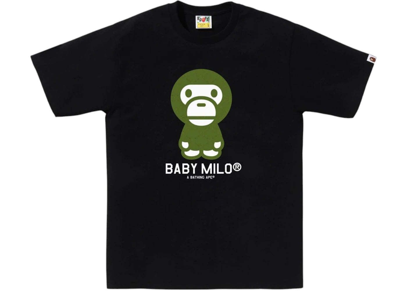 BAPE College Monogram Baby Milo Tee-Black/Green