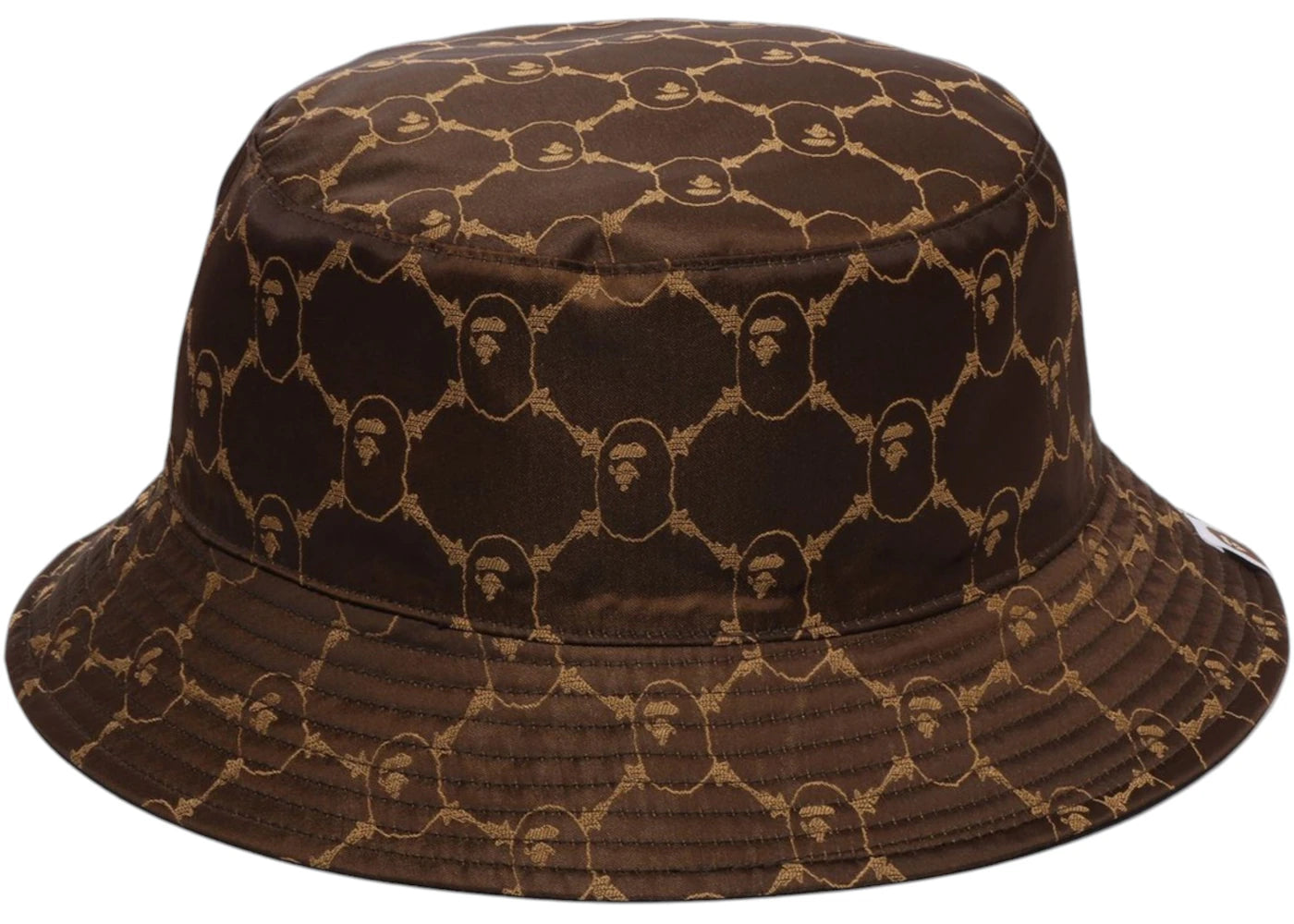 BAPE College Monogram Reversible Buckle Hat-Brown
