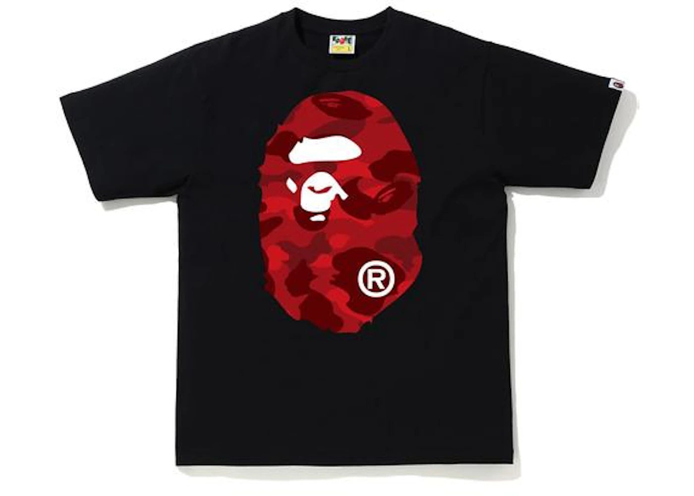BAPE Color Camo Big Ape Head Tee-Black/Red